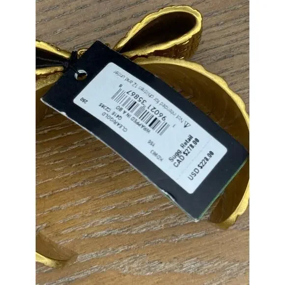 Kate Spade New York Gold Bow Crystal Cuff Bracelet - Picture 3 of 4